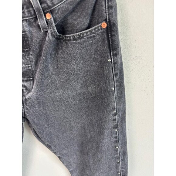 VTG Levi’s 501 Mens Button Fly Big E Red Tab Jeans Black Gray Denim Size W29 L30 - Picture 5 of 13